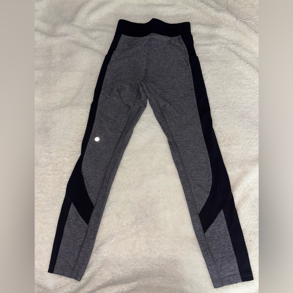 Lululemon Box It Out Tight Leggings Gray Black Size 4